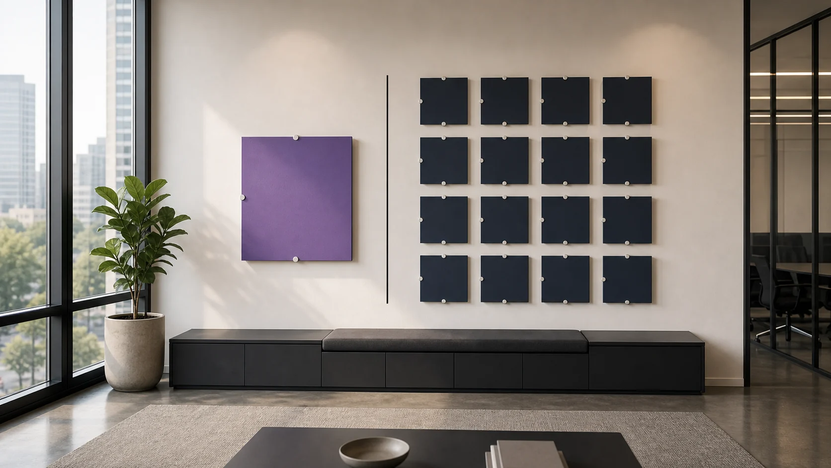 Advisory office wall showing one large account block among smaller accounts