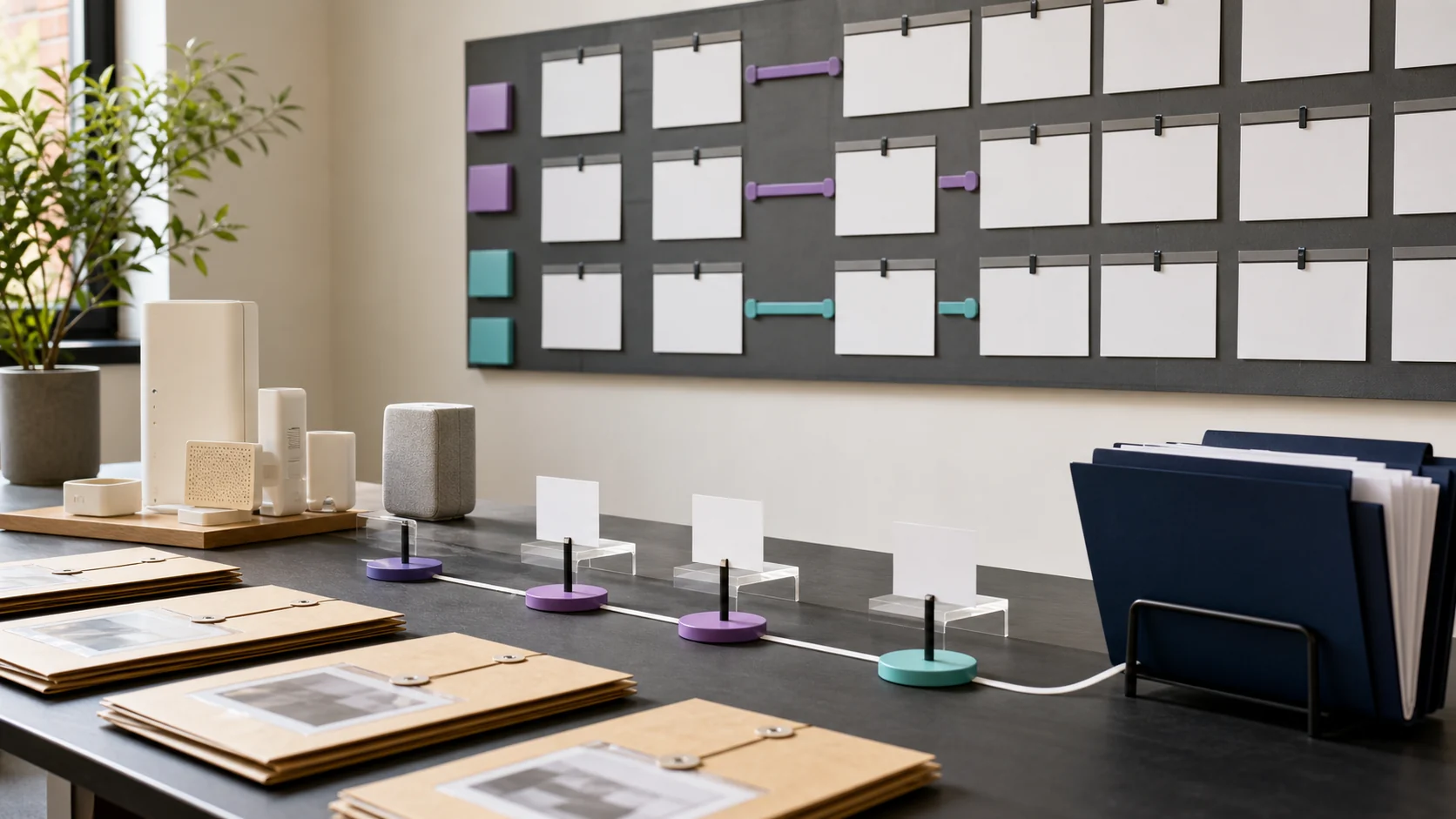 Product workspace with blank roadmap cards and staged innovation milestones