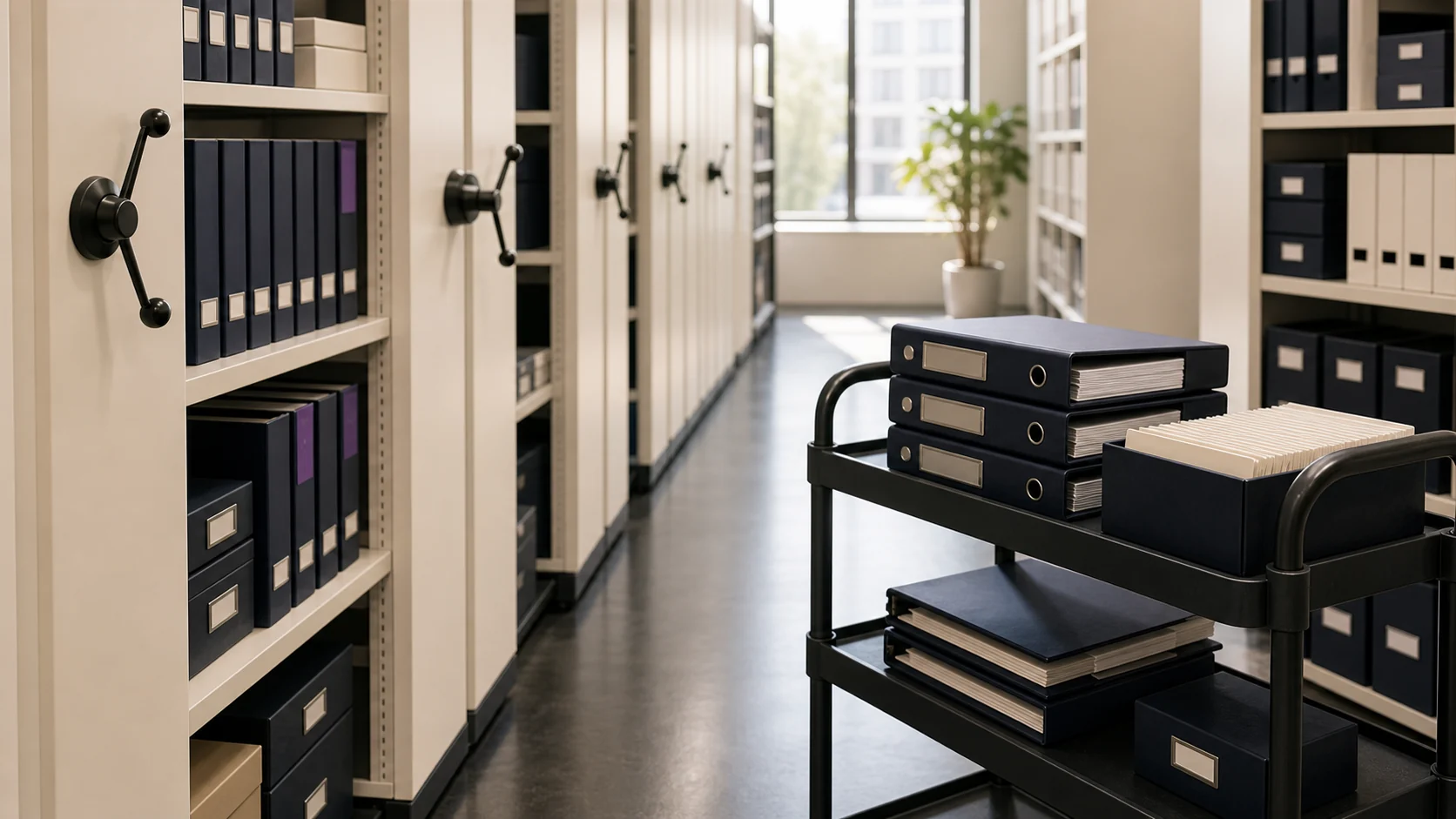 Records room with finance binders and buyer-ready close materials